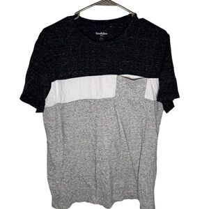 Goodfellow & Co Men’s Colorblock Crewneck Tee — Black, White & Gray Heather